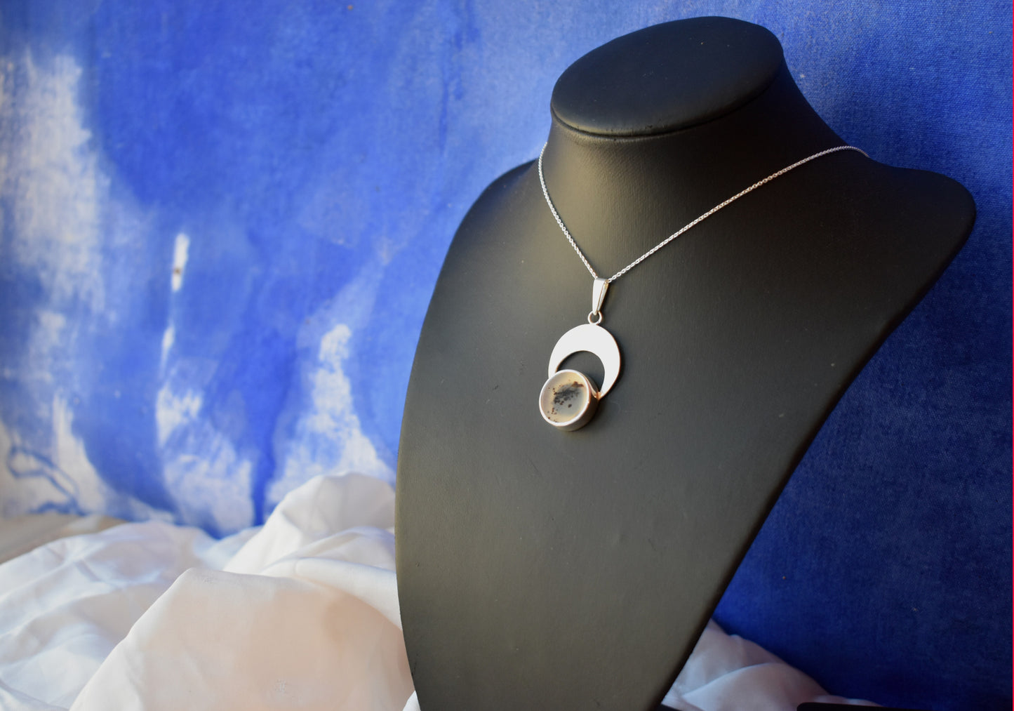 Collier lune argent
