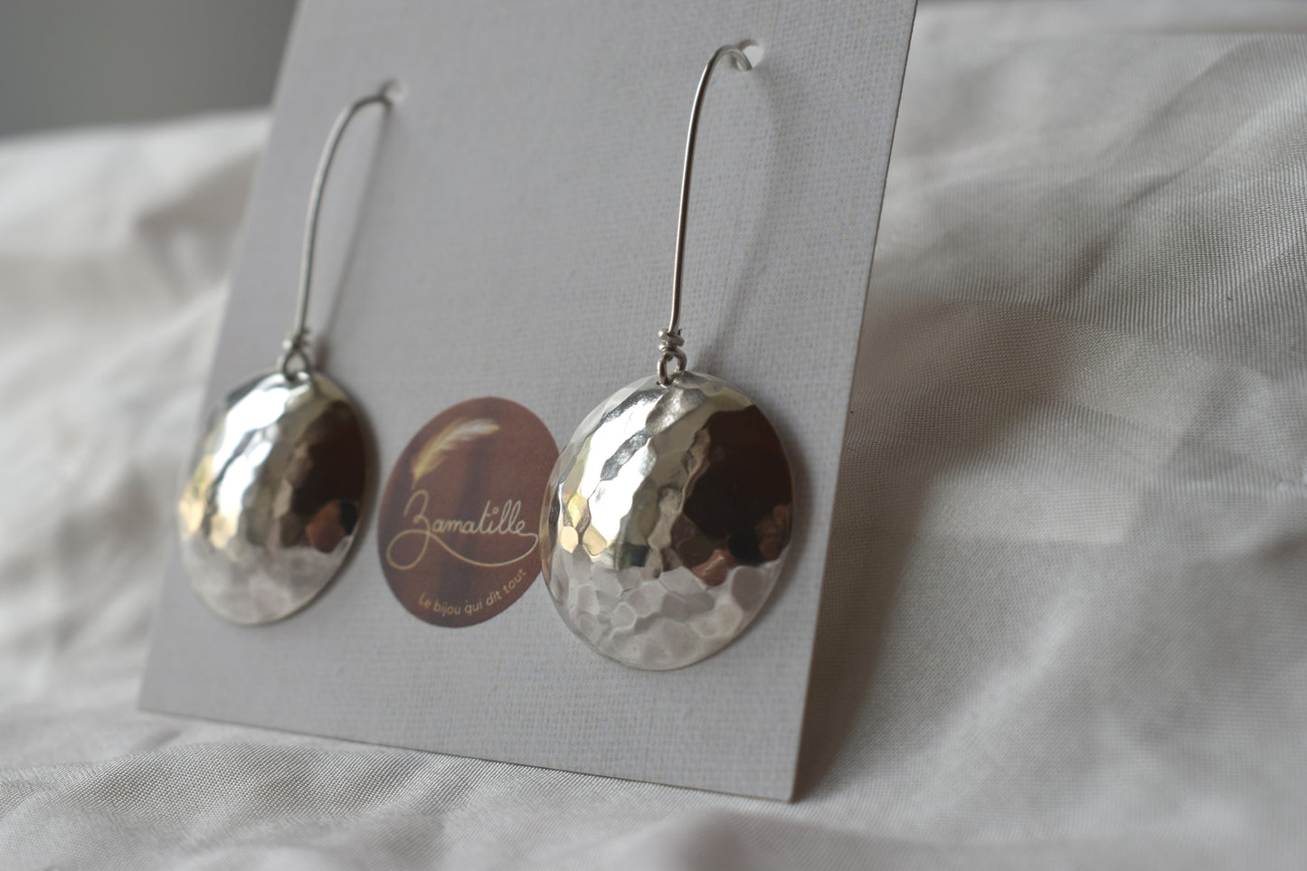 Boucles d'oreilles pendantes - Venus - Collection astrale - Argent massif