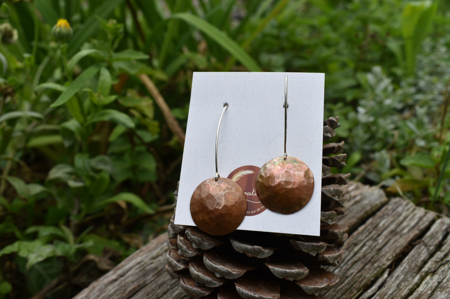 Boucles d'oreilles en cuivre et argent - Les planètes aux oreilles