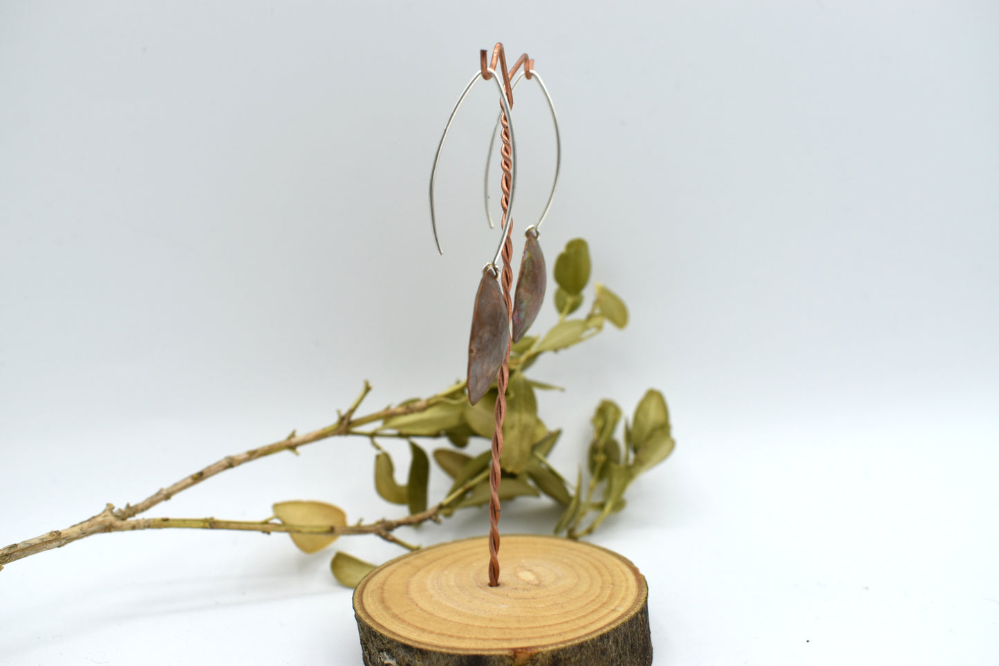 Boucles d'oreilles en cuivre et argent - Les planètes aux oreilles
