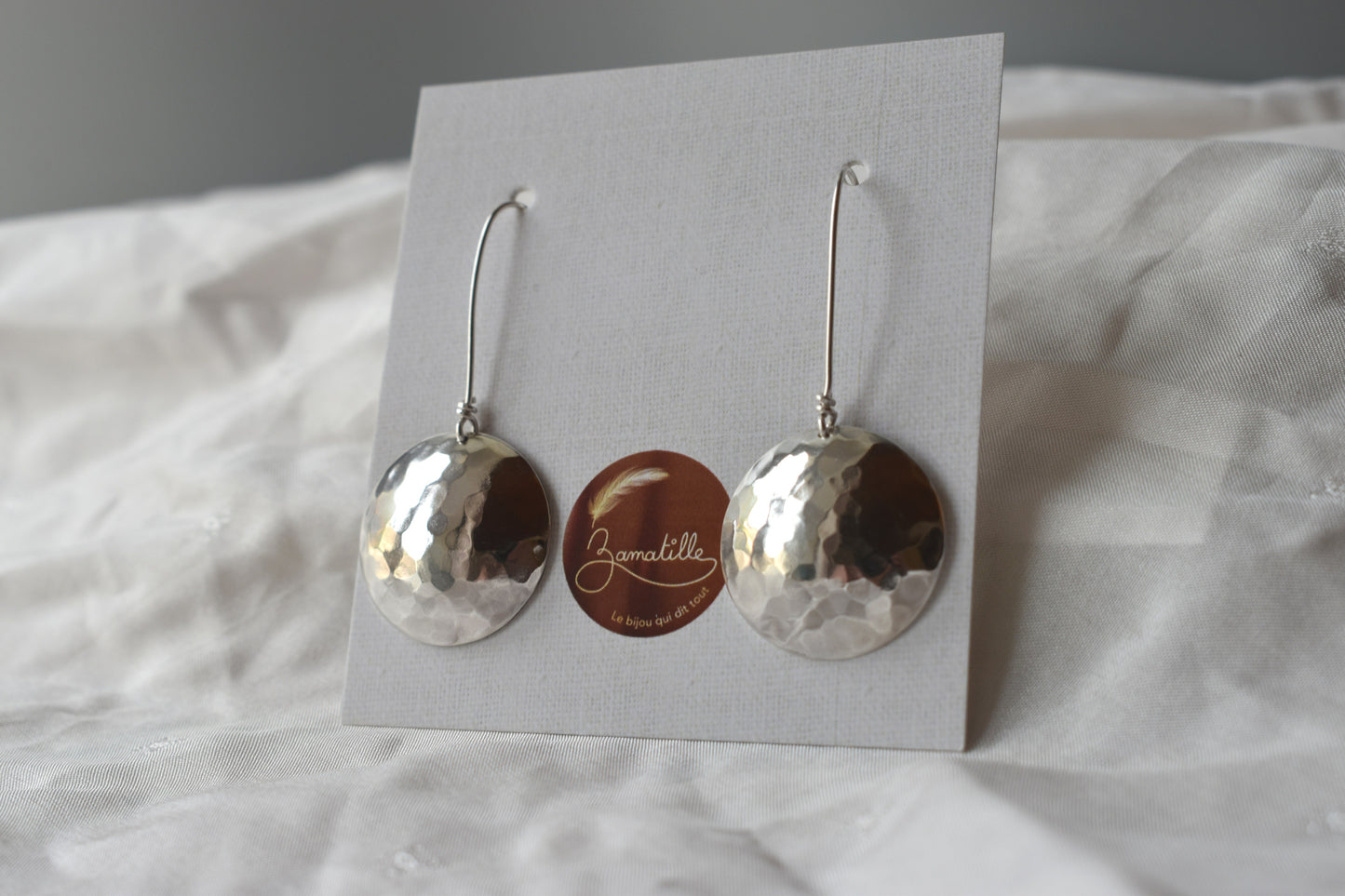 Boucles d'oreilles pendantes - Venus - Collection astrale - Argent massif