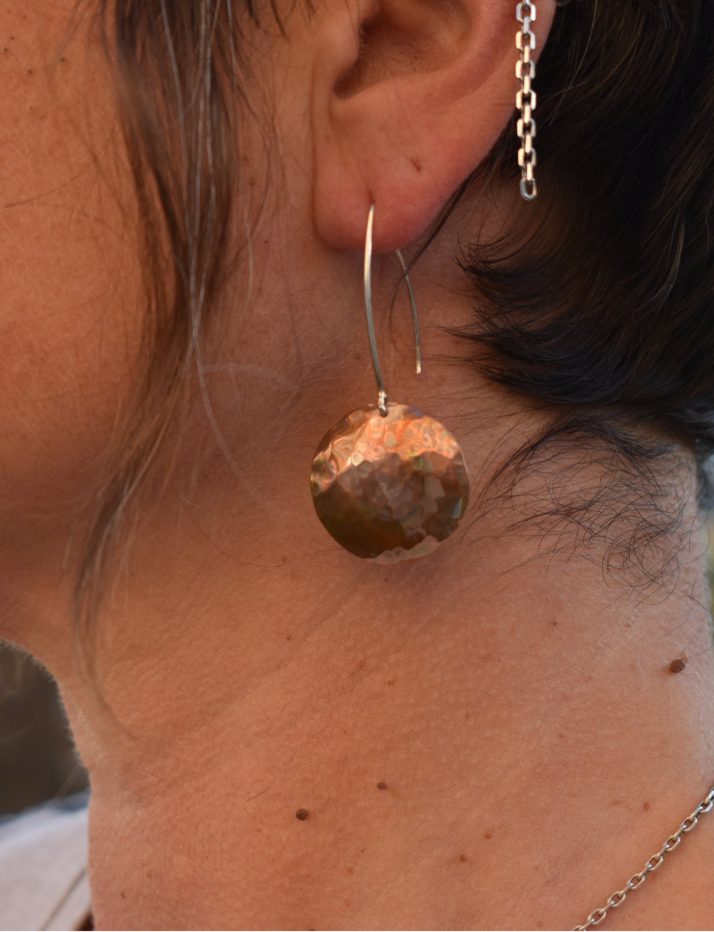 Boucles d'oreilles en cuivre et argent - Les planètes aux oreilles