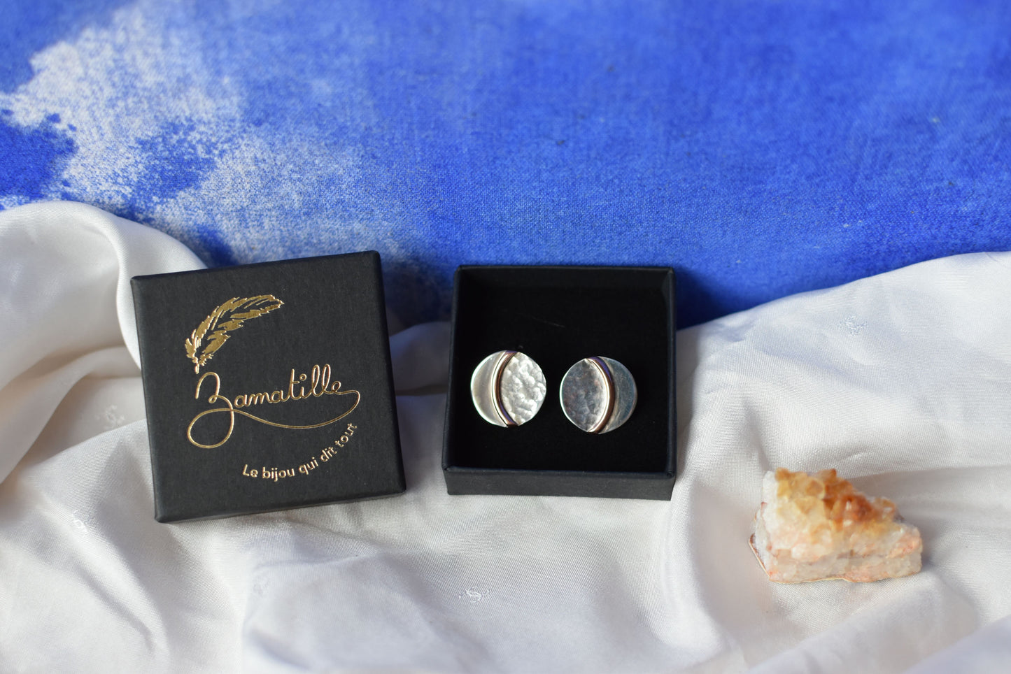 Boucles d'oreilles "solune" - Le cosmique aux oreilles