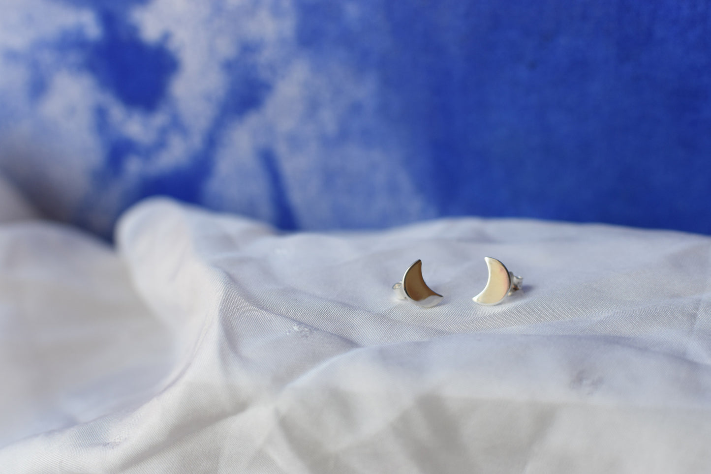 Boucles d'oreilles puce en argent recyclé - collection astrale