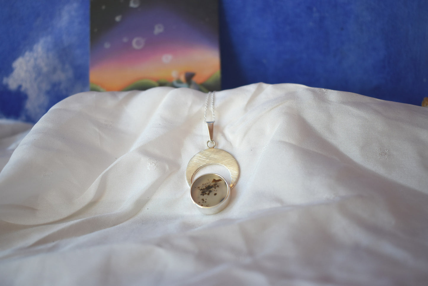 Collier lune argent