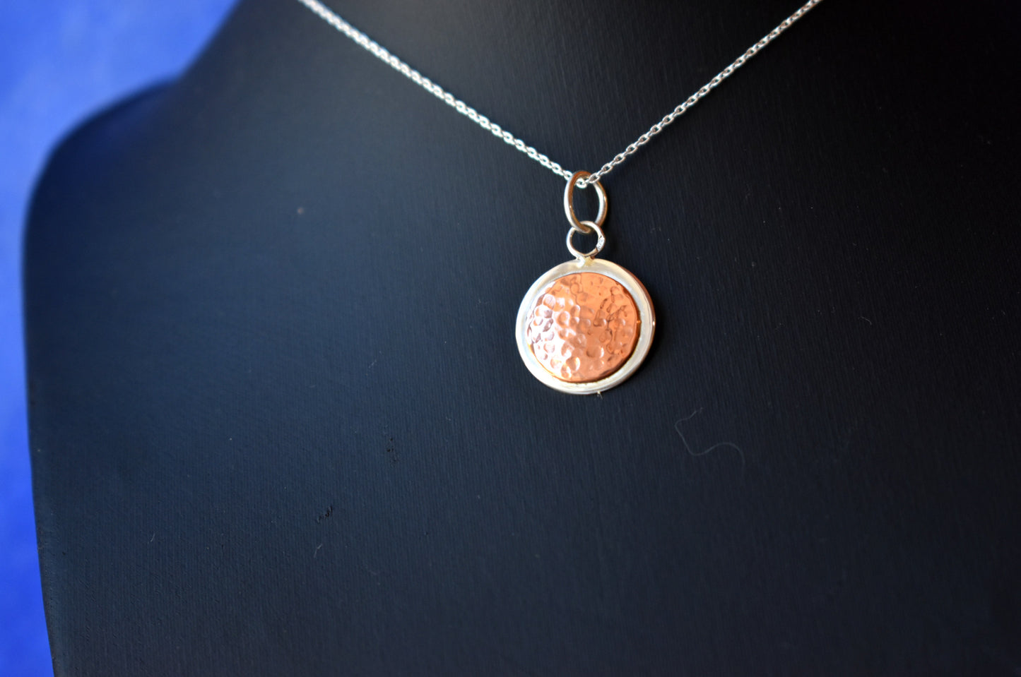 Collier lune argent cuivre