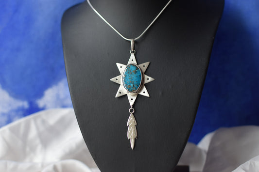 collier argent " Etoile bleue" - Collection astrale