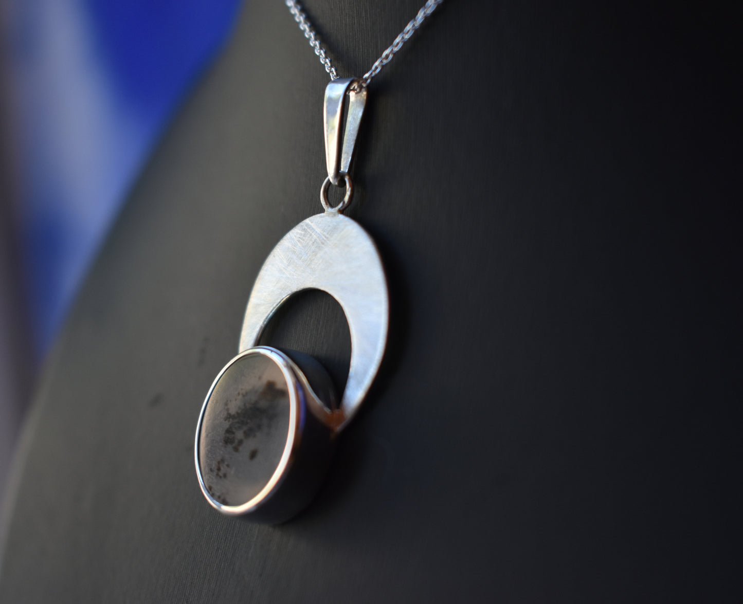 Collier lune argent