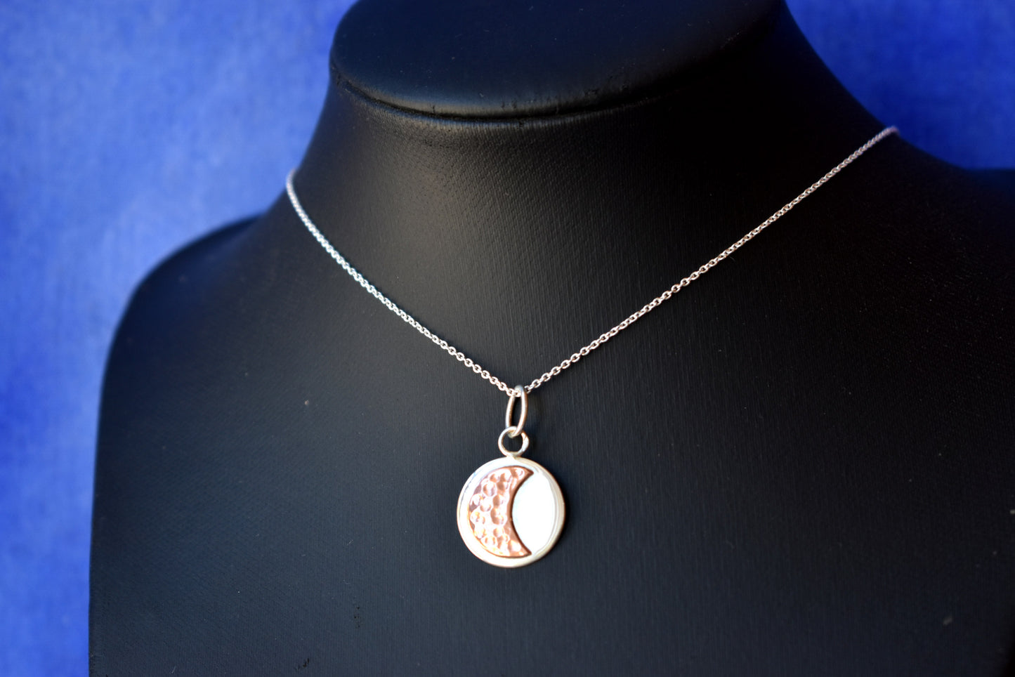 Collier lune argent cuivre