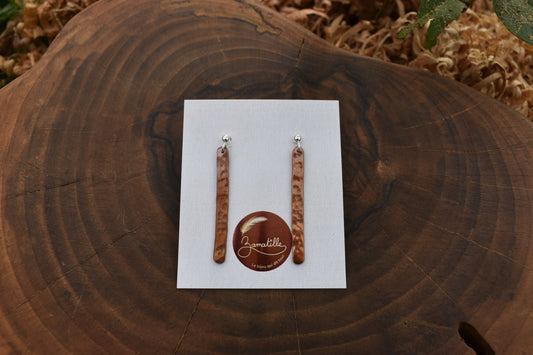 Boucles d'oreille en cuivre et  argent - Cuivre texturé