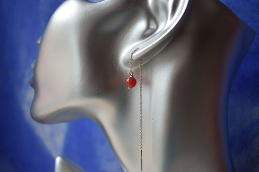 Rosée - Boucles d'oreilles chaine et pierre semi précieuse