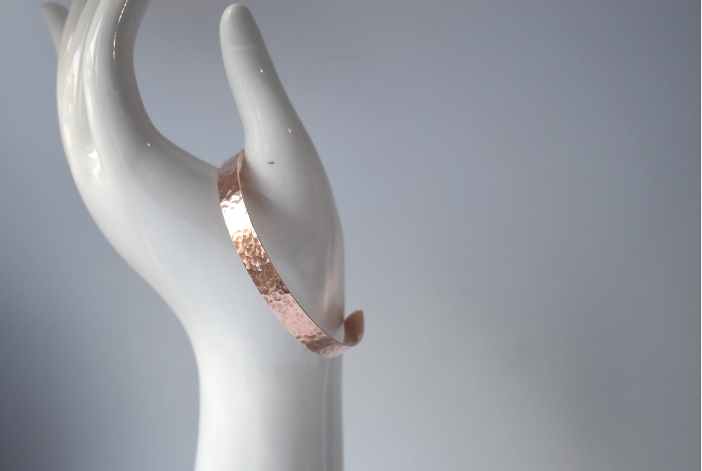 Bracelet Manchette en cuivre pur - Finition martelée