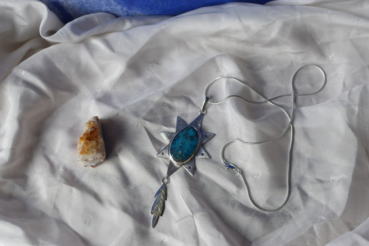 collier argent " Etoile bleue" - Collection astrale