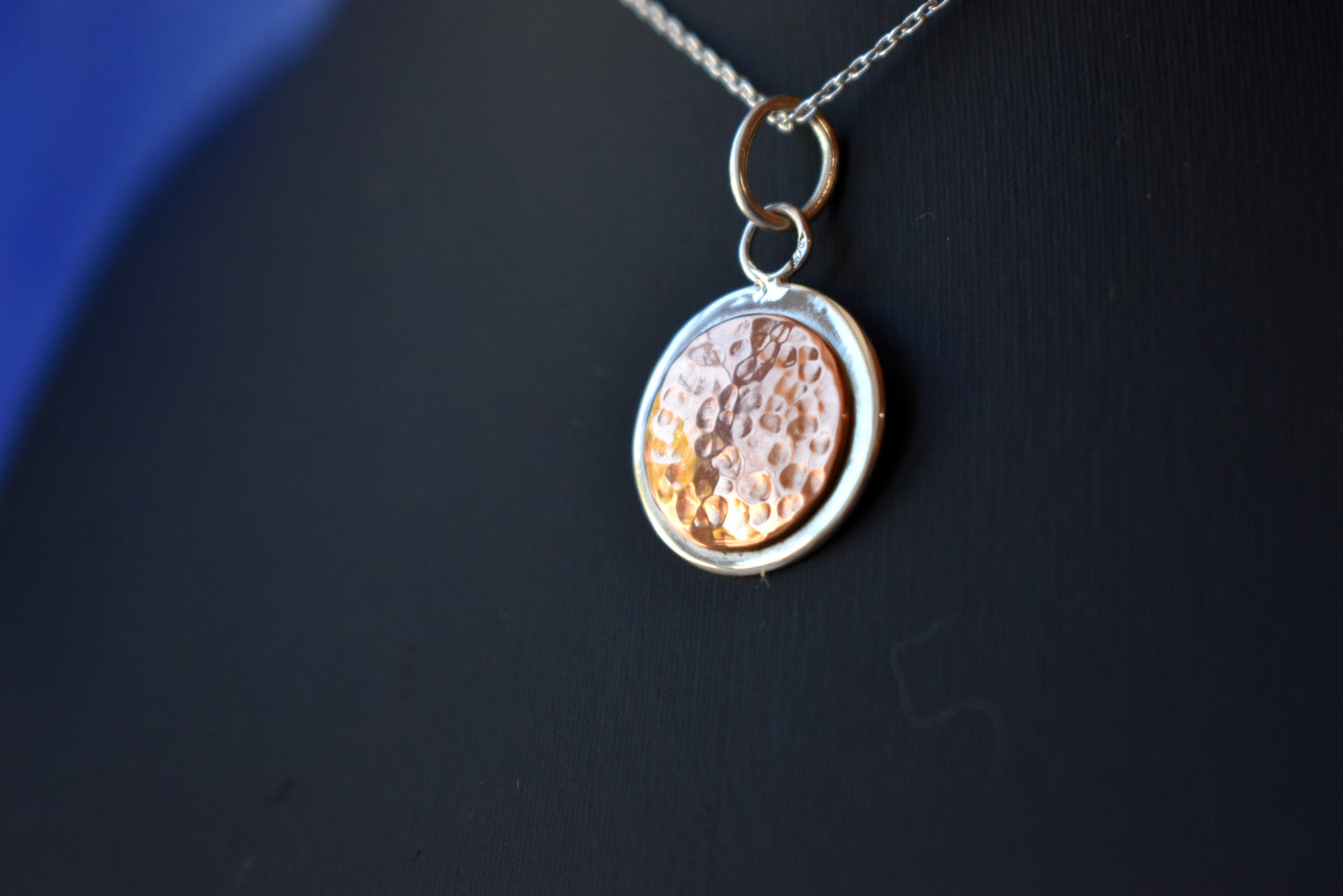 Collier lune argent cuivre